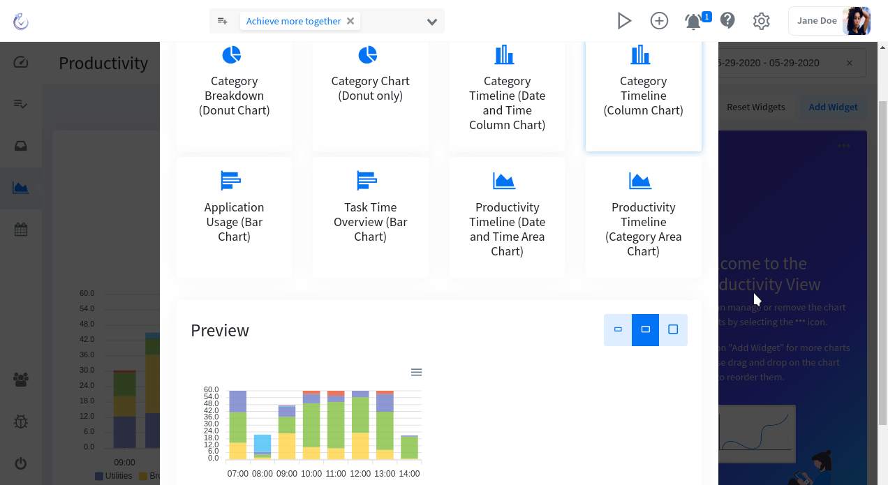 Select a custom chart yourself