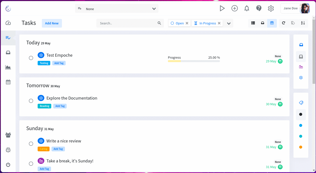 Tasks Overview and different Views